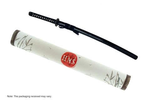 Katana Iaito Training Sword With Unsharpened Aluminum Alloy Blade, 28.3-Inch Fullered Bo-Hi and packaging tube