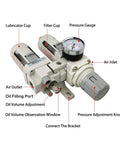 Built Tough FRL Air Filter Regulator Lubricator Combo For Industrial Air Systems With Fiber Filter Oil Separator AC3010 03D.