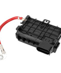 Heavy Duty Fuse Box Battery Terminal Block For Volkswagen Golf Jetta Beetle, black plastic with red wire, engine bay replacement.