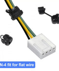 10 Pcs 6N4 And 4N4 Strain Relief Cord Connectors For Round Wires Black Nylon Insulating Cable Grommets Electric Cable Protector Clip