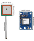 Six Pack GPS Flight Controller Module With Ceramic Antenna For Arduino Projects, 3V-5V Power, TTL RS232 Interface, 9600 Baud