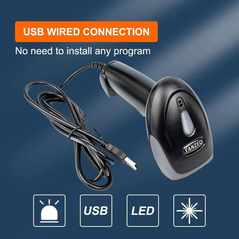 Handheld USB Barcode Scanner, Wired CCD Barcode Reader, Plug And Play, Fast And Accurate Scanning For Store, Warehouse, Supermarket