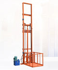 Heavy Duty Electric Lift Table 2200 Pound Capacity Wireless Remote Hydraulic Stairlift Platform with robust orange frame and motor.