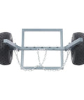 Beefed Up Heavy Duty Log Dolly With Tow Chain, 1500 Lb Capacity Firewood Cart with dual 16 inch rubber tires and steel frame.