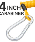 Breakaway Trailer Cable 6Ft Heavy Duty Stainless Steel Spring Towing Coiled Wire Replacement Emergency Breakaway Switch Lanyard For RVs And Campers Trailer Brake Safety Cord with 4 inch carabiner