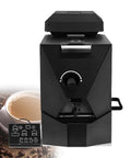 Pro Grade Electric Coffee Bean Roaster Boils Up Nine Smart Baking Curves with control panel and coffee cup beside.