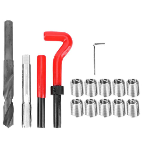Thread Repair Kit 15 Pcs Stainless Steel Twisted Drill and Wrench Set for M14x1.25 Threaded Inserts Pro Grade Automotive