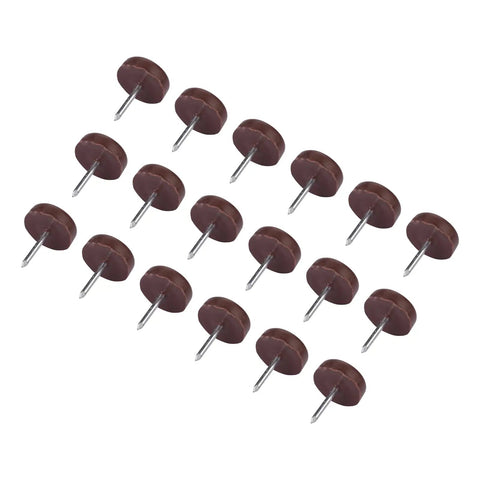 Heavy Duty Durable Plastic Furniture Glides For Chairs Tables And Sofas With No Slip Nail Pads In Coffee Color 100 Pack Flat Surface 18mm