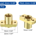 Premium TR8x4 Lead Screw Brass Nuts For 3D Printer Z Axis Setup showing 4 brass nuts with dimensions for stability and smooth operation.