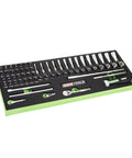 Beefy 64 Piece One Quarter Inch Drive Socket Set With Deep And Shallow Six Point Sockets Ratchet Extensions And Universal Joint