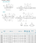 Two 150mm Linear Guide Rails With Two MGW12H Blocks Kit for 3D Printers and CNC Machines, High Precision Linear Motion System, Widened Rails Longer Blocks, 5.85 Inch Rails, 0.936 Inch Wide, Includes M4 Fasteners. Technical dimension chart for MGW12H linear guide blocks and rails