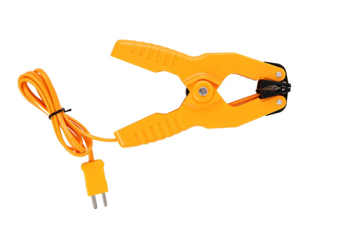K Type Thermocouple Temperature Clamp Sensor For HVAC Systems, High Accuracy Clamp Probe, 1.8 Inch Jaw, 8 Ft Cable, Orange