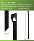Rock Solid 0.75X48 Inch Cam Buckle Tie Down Straps secure with snug tension, featuring zinc alloy buckle and 330 lb capacity.