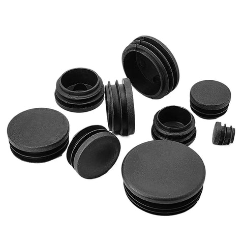 Round Plastic Leveling Feet Black End Plugs Set for Furniture and Equipment Heavy Duty Adjustable Height 10mm to 140mm 50 Pieces
