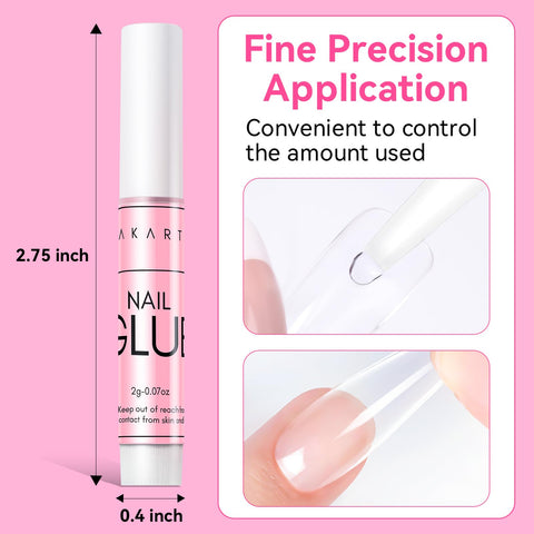 Fast Air Dry Nail Glue For Press On Nails 5-10 Seconds No UV Lamp Needed Hema-Free Strong Bond For Nail Tips Tube