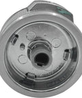 Close up of Replacement Burner Knob Set For Oven And Stove Fits W11156487 W10823529 Universal Kit chrome finish component