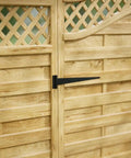 Badass Black T Strap Hinges Heavy Duty Iron For Barn Doors Fence Gates Beefy 25 1/4 Inch Long on wooden gate panel.