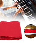Red 88-Key Piano Keyboard Dust Cover Made from Soft Felt Fabric 125x15cm shown on digital piano protecting keys.