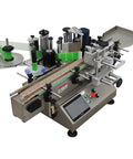 Automatic Round Bottle Labeling Machine With Conveyor Applicator And Receiving Tray 110V, detailed view of setup and controls.