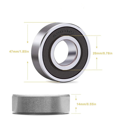 Rock Solid 6204-2rs Lawn Mower Spindle Ball Bearing Pair Engineered To Run Like New And Deliver Smooth Handling On Any Push Or Rider For Zero Hassle Yard Work Days