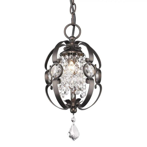 Ella Mini Pendant In Brushed Etruscan Bronze With Exposed Bulb Glow For Modern Living Rooms And Eclectic Contemporary Decor, Totally Chic Vibe, Sturdy Steel Construction, Transitional Charm, close-up view