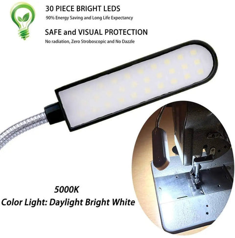 Magnetic LED Work Light 30LED 6W Gooseneck Lamp For Workbench Lathe Drill Press Flexible Hands Free Magnetic Base Mount 3 Pack