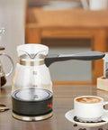 Electric Turkish Coffee Pot With Detachable Handle Clear Glass Teapot And Kettle For Office Home Or On The Go RV Restaurant Use 110V