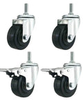 Heavy Duty Swivel Caster Wheels With Top Plate Brake Locking Casters for furniture workbenches, set of four casters
