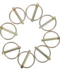 8 Piece Heavy Duty Lynch Pin Assortment Kit For Farm Gear With Spring Loaded Safety Pins For Trucks Trailers ATVs Tractors Lawn Mowers And More For All Your Projects, eight zinc-plated pins