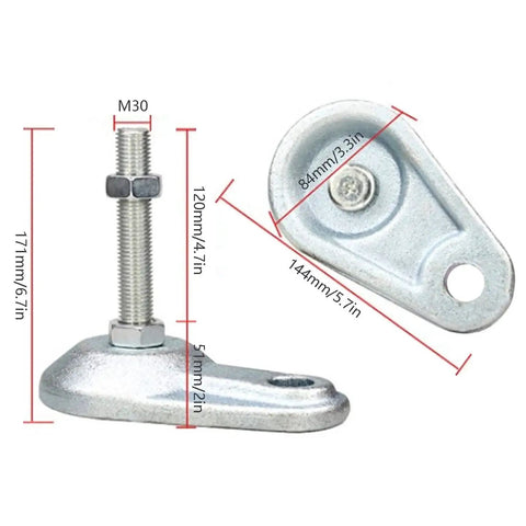 4 Pack Adjustable Leveling Feet For Furniture With Anti Slip Pads Durable Iron Heat Treated Finish Elevates Tables And Desks Protects Floors Prevents Scratches Ideal For Conference Tables Heavy Desks Sofas Workbenches, M30, 171mm