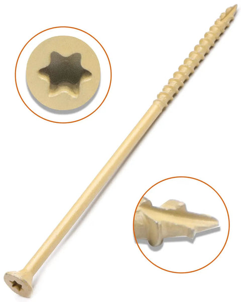 Heavy Duty Built To Last 5 Inch No 10 Exterior Wood Deck Screws Epoxy Coated for Pressure Treated Lumber and Timber Framing