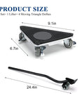 Heavy Duty Furniture Movers With 360 Degree Rotation Wheels And Lifter Set showing 9.1in dolly and 24.4in prying bar for easy moving.