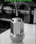 M12x1.5 Chrome Lug Nut Set 20Pcs Closed End, Three Quarter Inch Hex, 60 Degree Cone Seat, 1.38 Inch Length on production machine