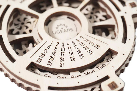 Date Navigator Wooden Mechanical Model Puzzle Kit Build Your Own Realistic Gear System Educational STEM Toy For Adults And Teens Open Box Hands On Mechanical Experience, laser-cut plywood date wheel