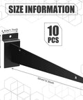 10 Pack 12 Inch Slatwall Shelf Brackets With Lip Heavy Duty Metal Slat Wall Brackets For Shelving And Display In Garage Kitchen Or Shop Bulk Black Finish Durable Mounting Accessories side view