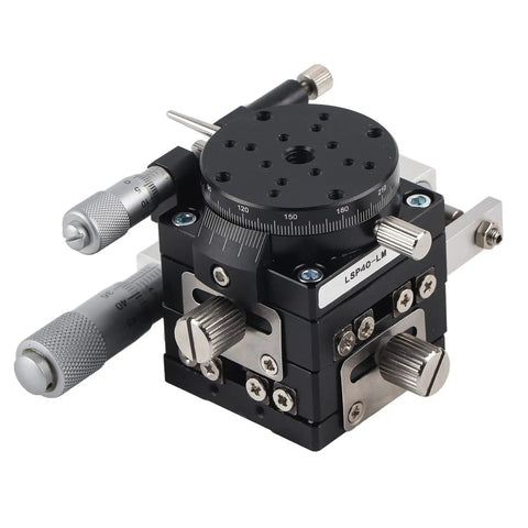 Three Axis Manual Linear Stage 40x40mm With Fine Adjustment Knobs And Carbide Side Head for precision positioning in optical experiments