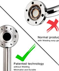 Heavy Duty Stainless Steel Bathroom Safety Grab Bar With A Tight No Slip Grip For Shower Or Tub Ada Compliant Beefy Handrail Support For Seniors Fly Brushed Finish Eighteen Inch Rig close-up of patented no-weld design.