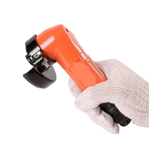 Heavy Duty Pneumatic Angle Grinder 3 Inch Air Powered Cutting Tool for tackling toughest metal jobs, held in gloved hand.