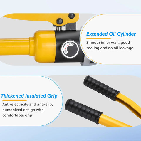 8 Ton Hydraulic Flange Spreader Portable Manual Flange Splitter Tool showing oil cylinder and insulated grips details