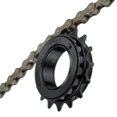 16T Freewheel For Single Speed Bikes One Half By One Eighth Inch Chain Compatible Threaded Type Replacement Part With 34.1mm Inner Diameter