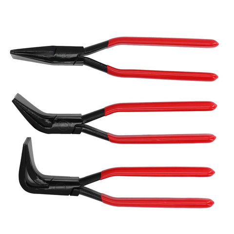 Three Angle Metal Bending Pliers Set with straight 40mm wide jaws for sheet metal flattening and bending featuring 45 and 90 degree modes