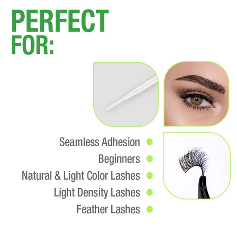 Image illustrating Brush On Clear Lash Glue Waterproof Strip Lash Adhesive With Vitamins A C And E Fast Drying Long Lasting