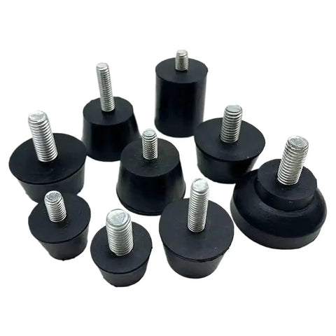 Rubber Adjustable Threaded Feet Pads For Tables And Chairs Leveling Foot Furniture Legs With Anti Shock Protection Black 4 Pack