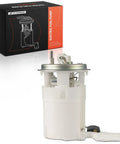 Top Tier Electric Fuel Pump Module Assembly Replacement For Kia Spectra And Spectra5 Gas Engines showing detailed assembly with metal and plastic parts.
