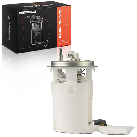 Top Tier Electric Fuel Pump Module Assembly Replacement For Kia Spectra And Spectra5 Gas Engines showing detailed assembly with metal and plastic parts.