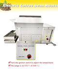 Top Shelf Pro Grade Gas Coffee Roaster 110 Lb Batch Capacity Stainless Steel Bean And Nut Machine with control panel.