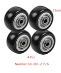 4 Piece Set 2 Inch Single Wheel Furniture Caster With Double Bearing Cover Black Medium Size For Chairs Desks Tables And Cabinets Smooth Quiet Rolling Replacement Parts