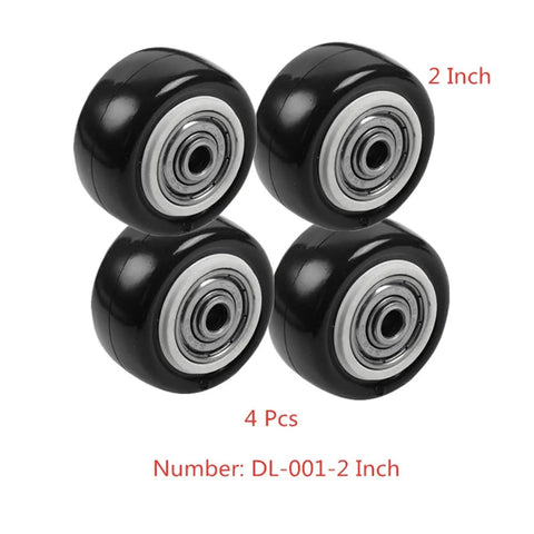 4 Piece Set 2 Inch Single Wheel Furniture Caster With Double Bearing Cover Black Medium Size For Chairs Desks Tables And Cabinets Smooth Quiet Rolling Replacement Parts