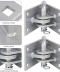 Close-up of Beefy Heavy Duty Dock Hinge Kit For Floating Docks With Male And Female T Style Corner Hinges 4 Pack Connect Ramp