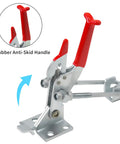 2 Pack Heavy Duty Toggle Clamp 2000 Lbs Holding Capacity with red anti-slip handle and adjustable U-bolt latch